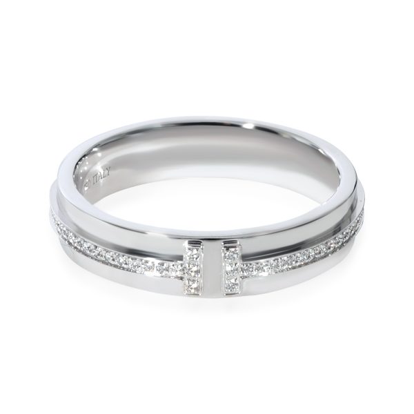 Tiffany Co T Diamond Ring in 18k White Gold 013 CTW Tiffany Co T Diamond Ring in 18k White Gold 013 CTW