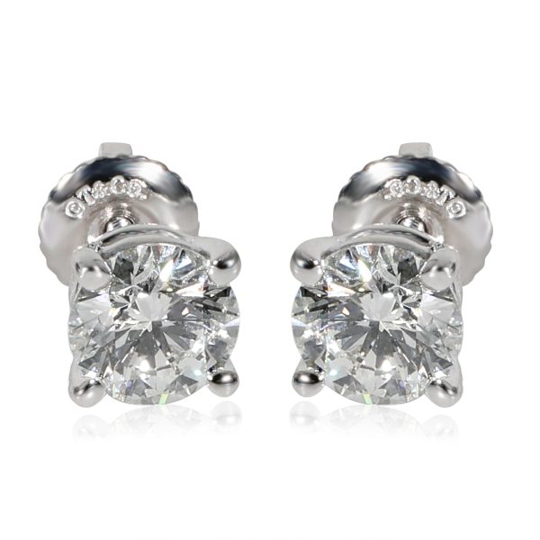 Tiffany Co Diamond Stud Earrings in Platinum H VS1 VS2 142 CTW Tiffany Co Diamond Stud Earrings in Platinum H VS1 VS2 142 CTW