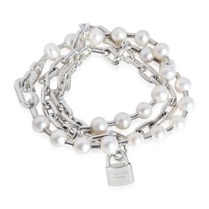 Tiffany Co HardWear Pearl Lock Bracelet in Sterling Silver Louis Vuitton Neverfull Monogram MM Shoulder Bag