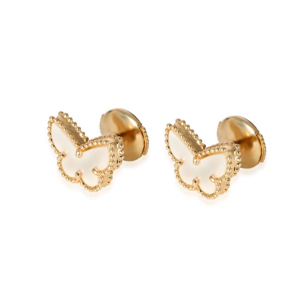 129850 sv Van Cleef Arpels Sweet Alhambra Butterfly Earrings in 18k Yellow Gold