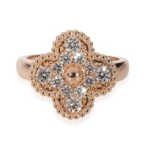 Van Cleef Arpels Vintage Alhambra Diamond Ring in 18k Rose Gold 048 CTW Louis Vuitton Stresa PM Shoulder Bag Brown