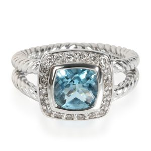 David Yurman Albion Blue Topaz Diamond Ring in Sterling Silver 017 CTW Versace Brand Shoulder Bag Medusa Leather Black