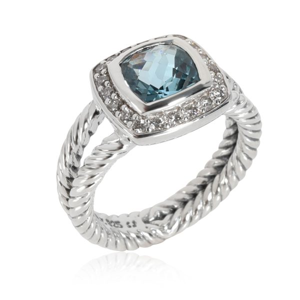 129890 pv 515dd5a9 dcdb 4082 9922 9ed792a738b0 David Yurman Albion Blue Topaz Diamond Ring in Sterling Silver 017 CTW