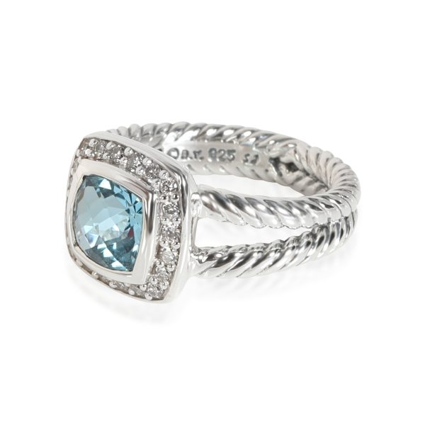 129890 sv a20b67fb 49af 4fbd a37c a151bf0e8c50 David Yurman Albion Blue Topaz Diamond Ring in Sterling Silver 017 CTW