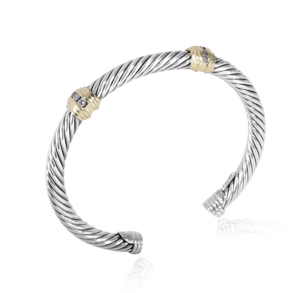 129907 av aa74e89f 95fe 48da 853a 307e33e3e36d David Yurman Cable Classic Diamond Bracelet in 18k Yellow GoldSterling Silver