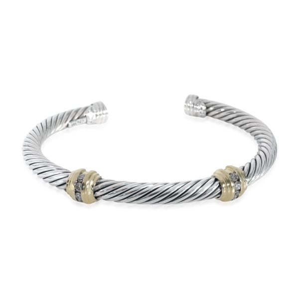 David Yurman Cable Classic Diamond Bracelet in 18k Yellow GoldSterling Silver David Yurman Cable Classic Diamond Bracelet in 18k Yellow GoldSterling Silver