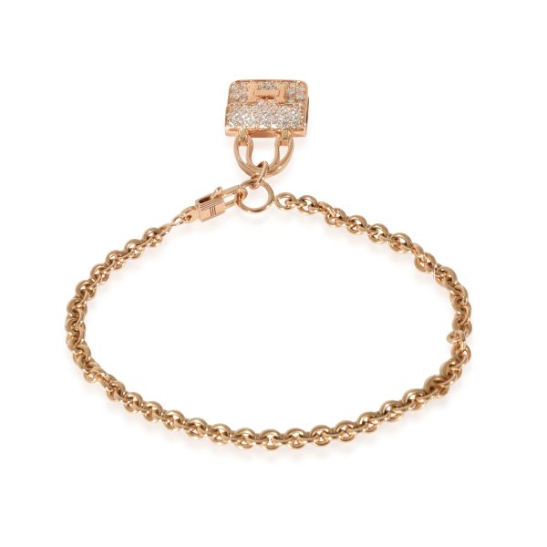 129915 bv Hermès Amulettes Collection Constance Diamond Bracelet in 18k Rose Gold 044 CTW