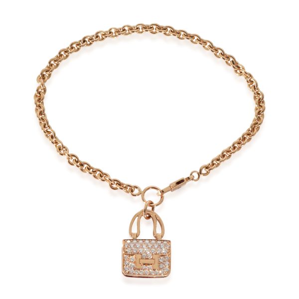 Hermès Amulettes Collection Constance Diamond Bracelet in 18k Rose Gold 044 CTW Hermès Amulettes Collection Constance Diamond Bracelet in 18k Rose Gold 044 CTW