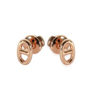 Hermès Chaine dAncre Very Small Model Earrings in 18k Rose Gold Louis Vuitton Damier Graphite Multicle 6 Key Case Black