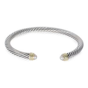 David Yurman Cable Pearl Bangle in 14k Yellow GoldSterling Silver Cart