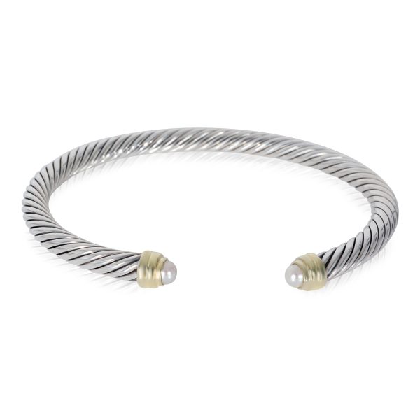 David Yurman Cable Pearl Bangle in 14k Yellow GoldSterling Silver David Yurman Cable Pearl Bangle in 14k Yellow GoldSterling Silver