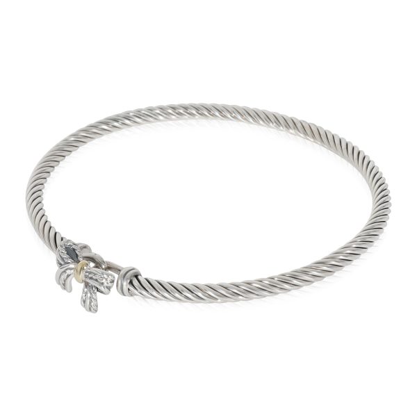 130015 sv 4cf226fb 8a93 4f8a 857b d18fcf1a6998 David Yurman Vintage Cable Hook Bow Bangle in GoldSterling Silver