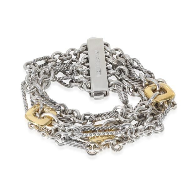 130068 clasp David Yurman Figaro Multi Strand Bracelet in 18k Yellow GoldSterling Silver