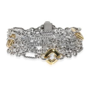 David Yurman Figaro Multi Strand Bracelet in 18k Yellow GoldSterling Silver Cart