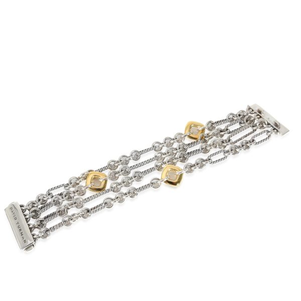 130068 pv David Yurman Figaro Multi Strand Bracelet in 18k Yellow GoldSterling Silver