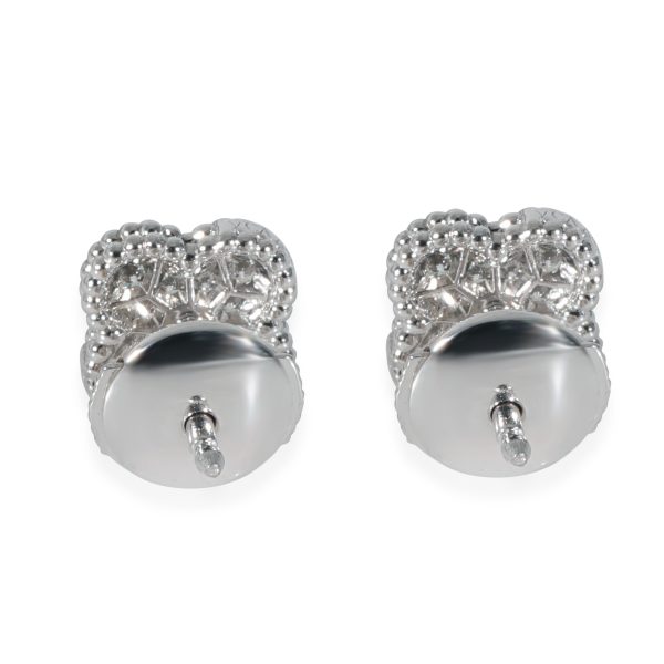 130126 bv Van Cleef Arpels Sweet Alhambra Diamond Earrings in 18k White Gold 016 CTW