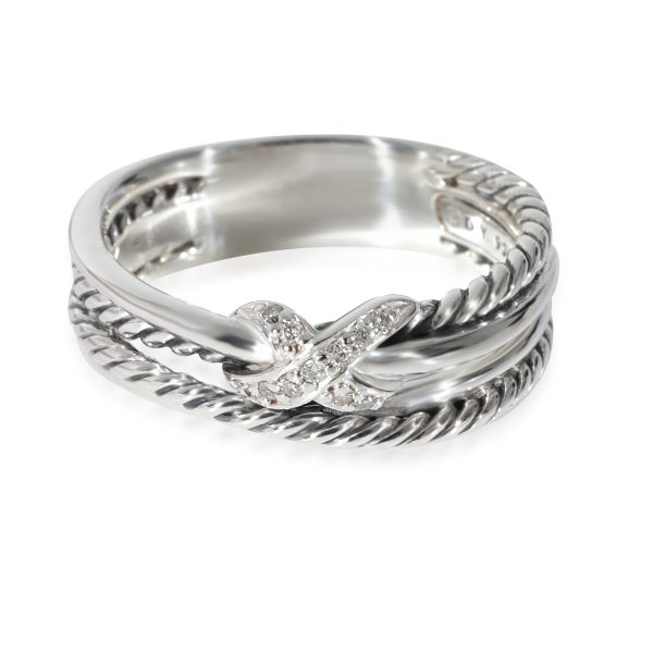 David Yurman Crossover Diamond X Ring in Sterling Silver 005 CTW David Yurman Crossover Diamond X Ring in Sterling Silver 005 CTW