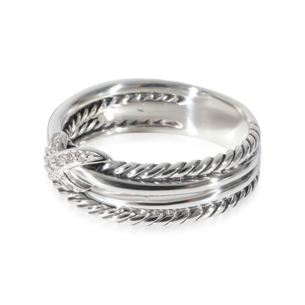 130143 sv e9651351 86d5 478f 947a c74549f50ae2 David Yurman Crossover Diamond X Ring in Sterling Silver 005 CTW