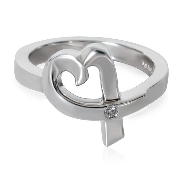 Tiffany Co Paloma Picasso Loving Heart Diamond Ring Sterling Silver 002 CTW Tiffany Co Paloma Picasso Loving Heart Diamond Ring Sterling Silver 002 CTW