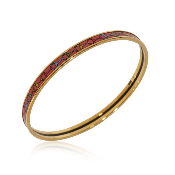 67 mm Hermès Cravates Mors Extra Narrow Bangle Gold Plated Amazone POP Color 67 mm