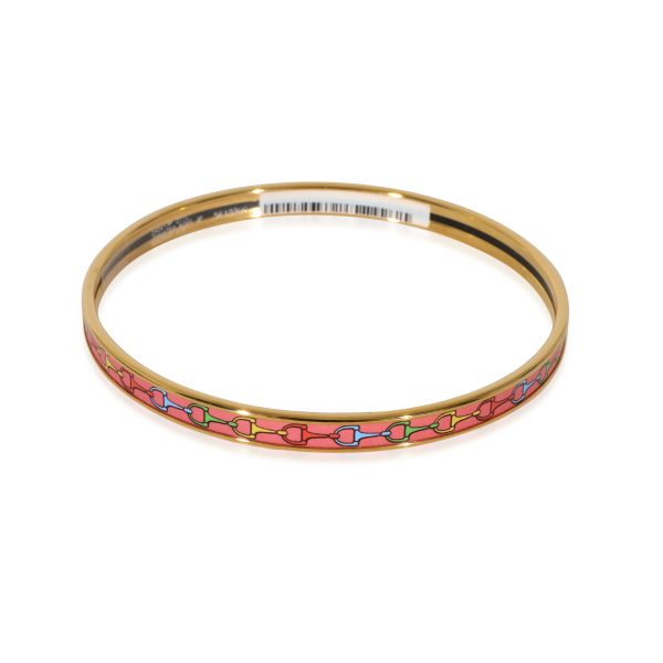 Amazone POP Color Hermès Cravates Mors Extra Narrow Bangle Gold Plated Amazone POP Color 67 mm