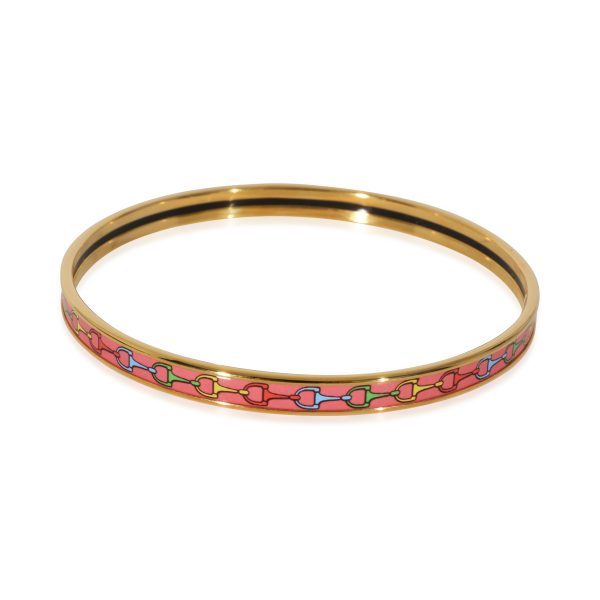 Hermès Cravates Mors Extra Narrow Bangle Hermès Cravates Mors Extra Narrow Bangle Gold Plated Amazone POP Color 67 mm