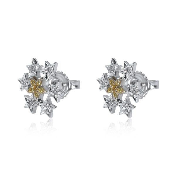 130366 sv Clyde Duneier Star Earring With Yellow Sapphire Diamond in 14KT Gold 010 CTW