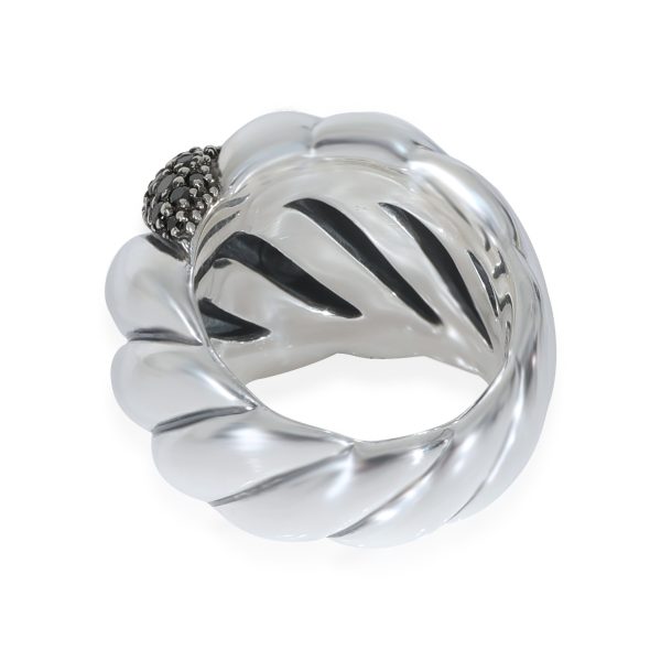 130369 bv 78b33a3f c28a 4bbb 9d9f aaf66bf18470 David Yurman Hampton Cable Ring With Black Diamonds in Sterling Silver 084 CTW