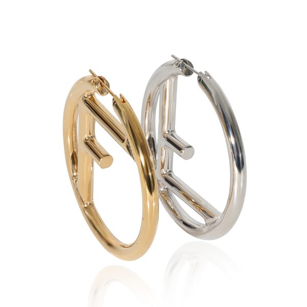 Fendi F Is For Fendi Hoop Earring in Gold Palladium Plating Fendi F Is For Fendi Hoop Earring in Gold Palladium Plating