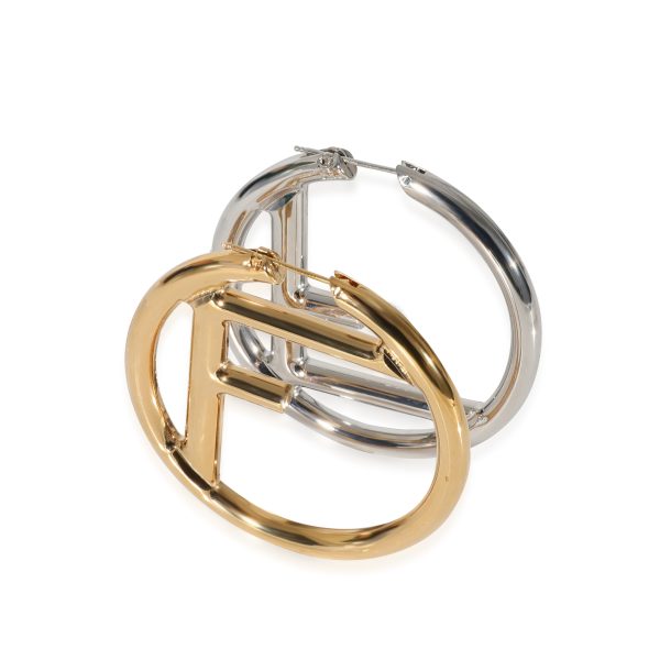 130371 sv Fendi F Is For Fendi Hoop Earring in Gold Palladium Plating