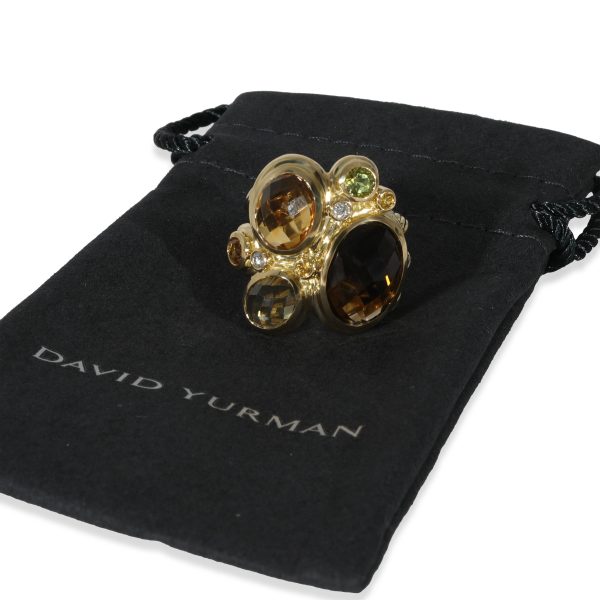 130376 box David Yurman Mosaic Diamond Fashion Ring in 18k Yellow Gold 005 CTW