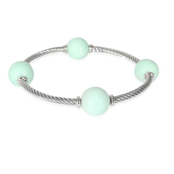 David Yurman Mustique Mint Chrysoprase Bracelet in Sterling Silver David Yurman Mustique Mint Chrysoprase Bracelet in Sterling Silver