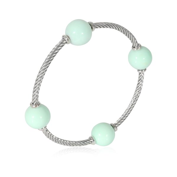 130384 pv David Yurman Mustique Mint Chrysoprase Bracelet in Sterling Silver