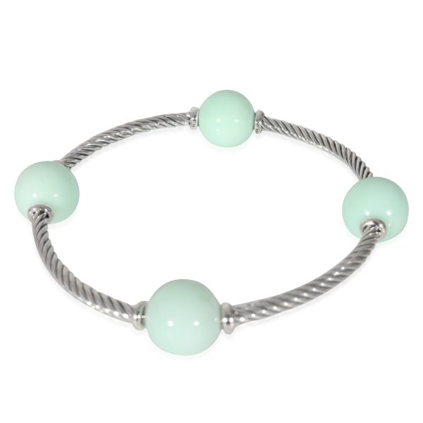 130384 stamp David Yurman Mustique Mint Chrysoprase Bracelet in Sterling Silver