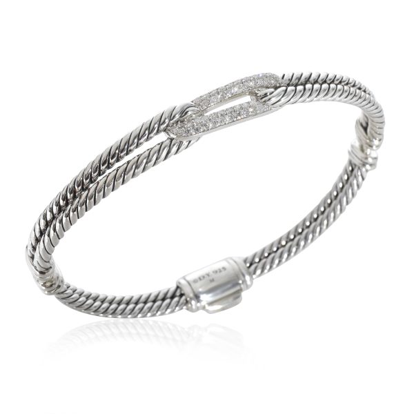 130385 av David Yurman Labyrinth Mini Loop Diamond Bracelet in Sterling Silver 027 CTW