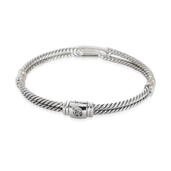 130385 bv David Yurman Labyrinth Mini Loop Diamond Bracelet in Sterling Silver 027 CTW