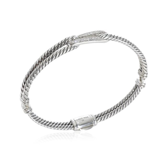 130385 pv David Yurman Labyrinth Mini Loop Diamond Bracelet in Sterling Silver 027 CTW