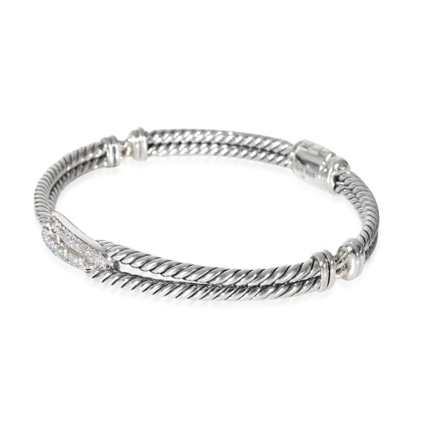 130385 sv David Yurman Labyrinth Mini Loop Diamond Bracelet in Sterling Silver 027 CTW