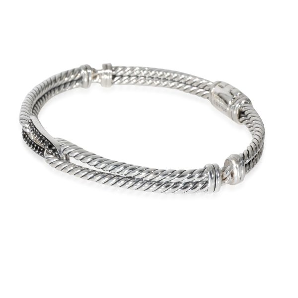 130387 sv fd07676e ab63 417c b138 646b14a410be David Yurman Labyrinth Black Diamond Bracelet in Sterling Silver 027 CTW