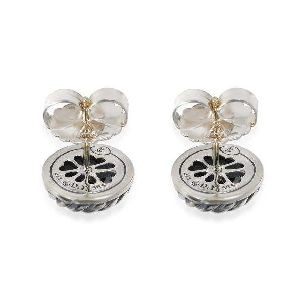 130388 bv David Yurman Cable Stud Earrings in 14k Yellow GoldSterling Silver