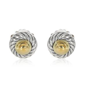 David Yurman Cable Stud Earrings in 14k Yellow GoldSterling Silver Chanel Black Quilted Caviar Jumbo Classic Double Flap Bag
