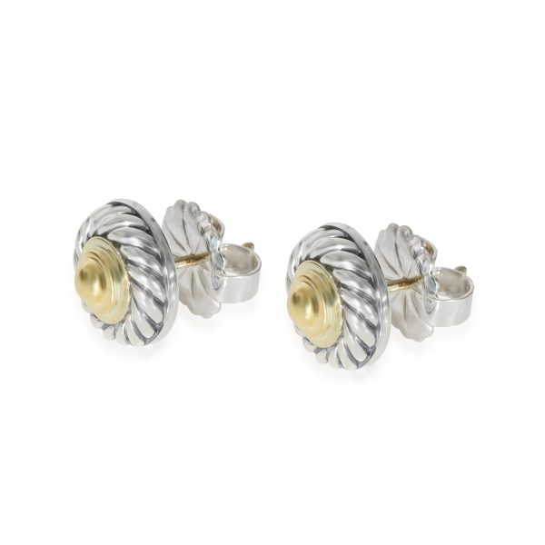 130388 sv David Yurman Cable Stud Earrings in 14k Yellow GoldSterling Silver