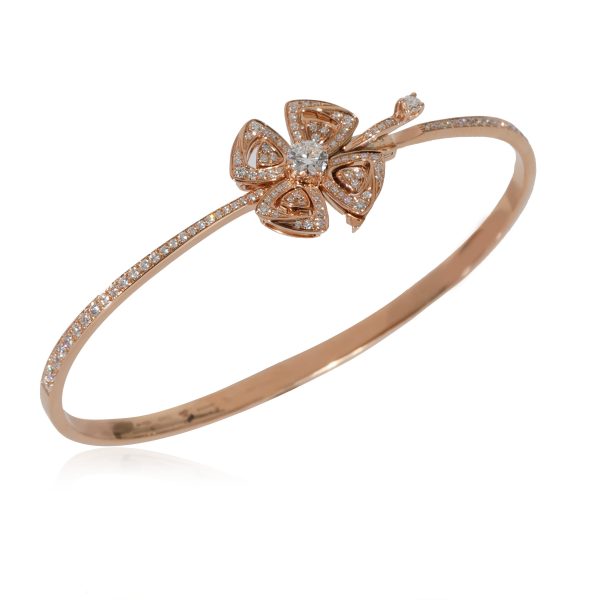 130465 av BVLGARI Fiorever Diamond Bangle in 18K Rose Gold 086 CTW