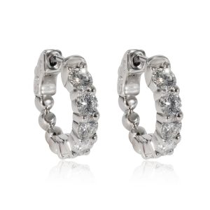 Diamond Mini Hoop Earrings in 14K White Gold 150 CTW Cart