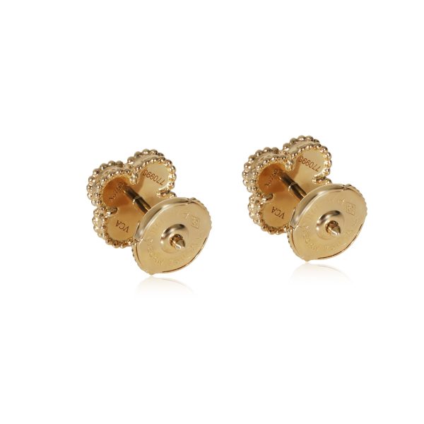 130559 bv Van Cleef Arpels Alhambra Onyx Earrings in 18k Yellow Gold