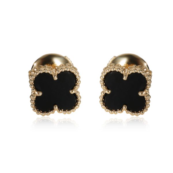 Van Cleef Arpels Alhambra Onyx Earrings in 18k Yellow Gold Van Cleef Arpels Alhambra Onyx Earrings in 18k Yellow Gold