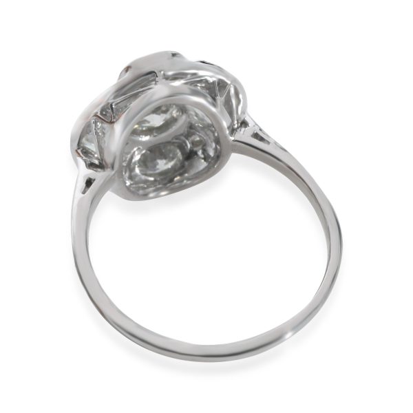 130566 bv Vintage Diamond Cluster Ring in Platinum 140 CTW