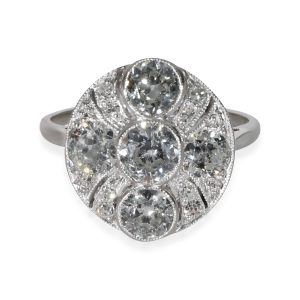 Vintage Diamond Cluster Ring in Platinum 140 CTW Cart