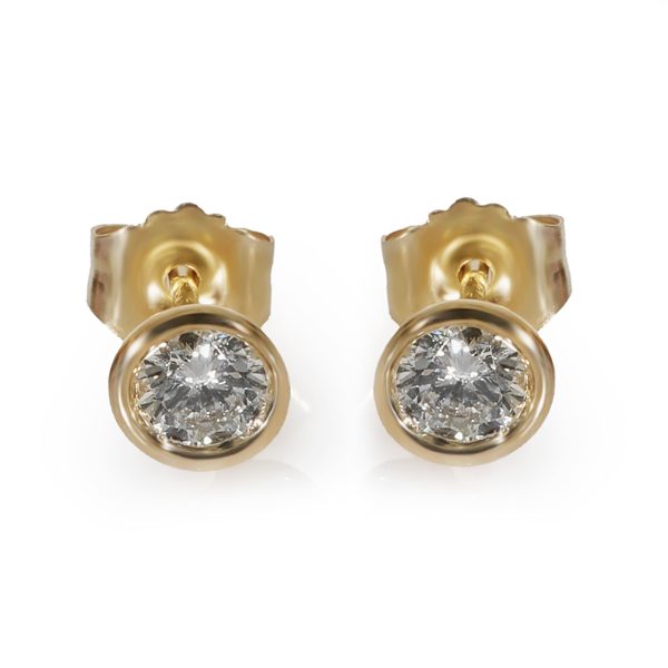 Bezel Diamond Stud Earring in 14K Yellow Gold 038 CTW Bezel Diamond Stud Earring in 14K Yellow Gold 038 CTW