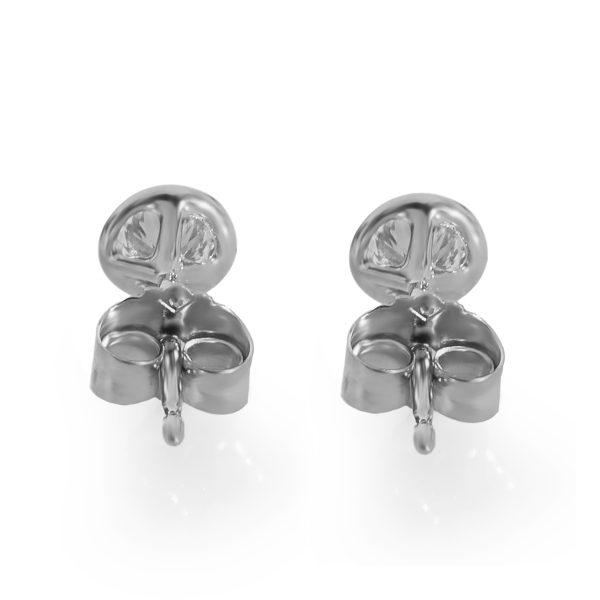 130705 bv Bezel Set Diamond Stud Earring in 14K White Gold 038 CTW